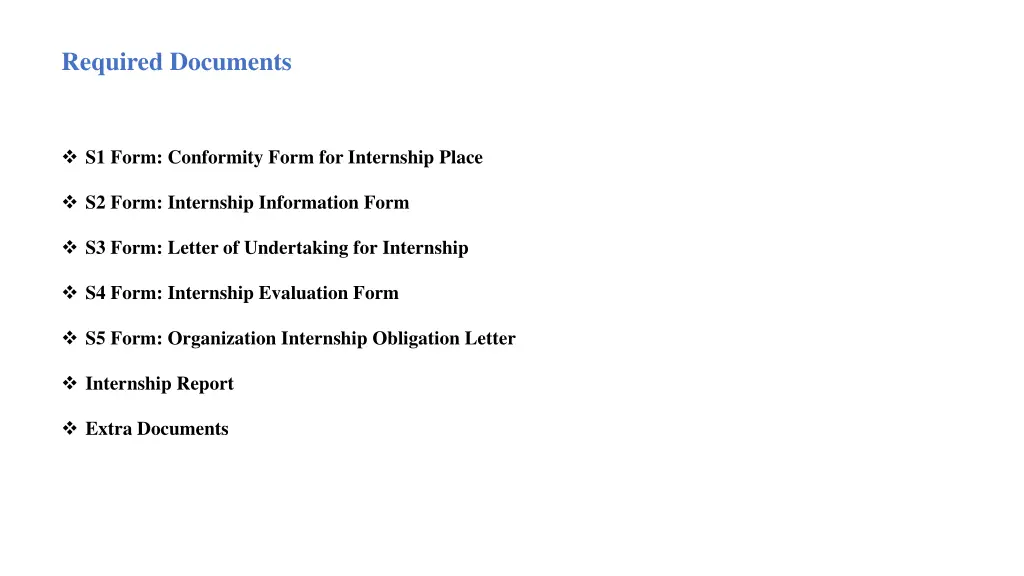 required documents