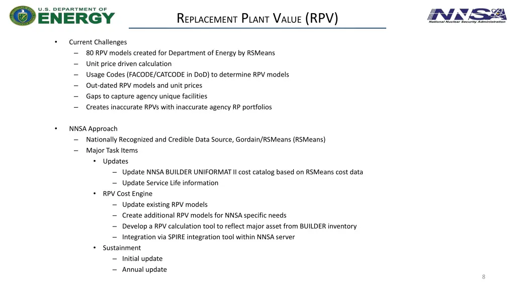 r eplacement p lant v alue rpv