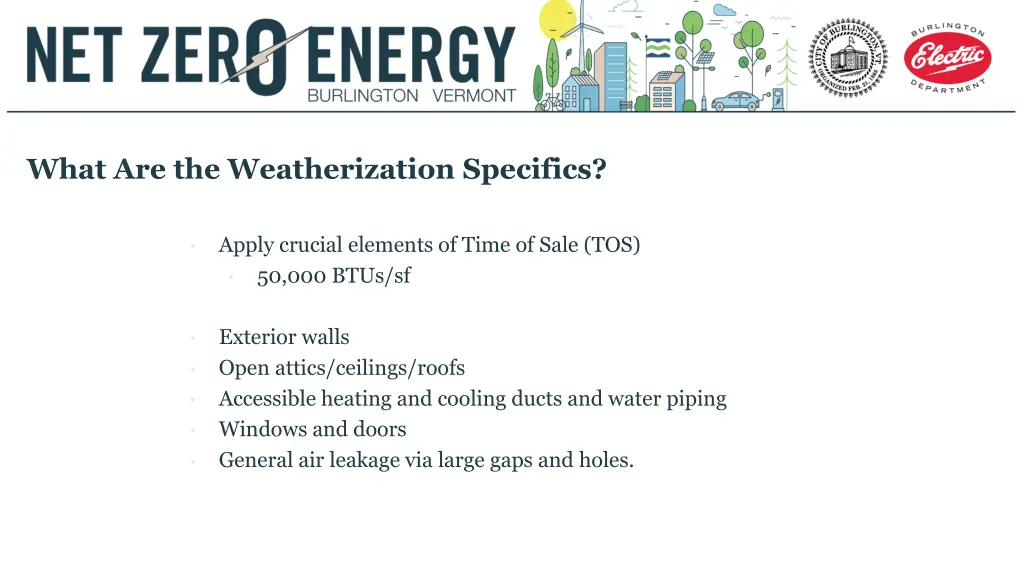 what are the weatherization specifics