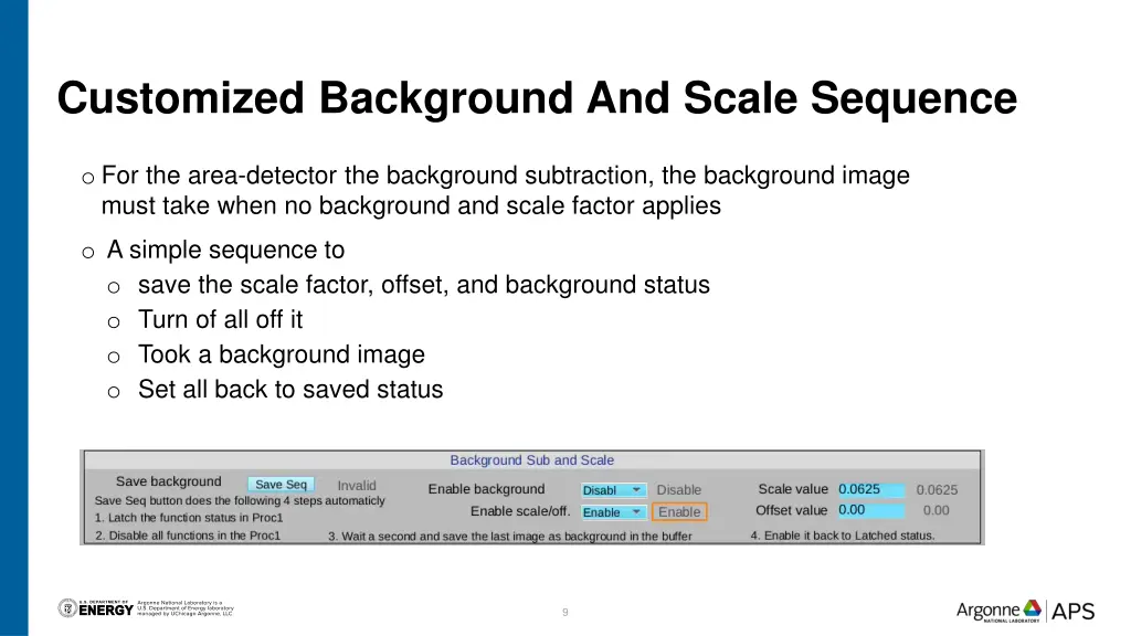 customized background and scale sequence