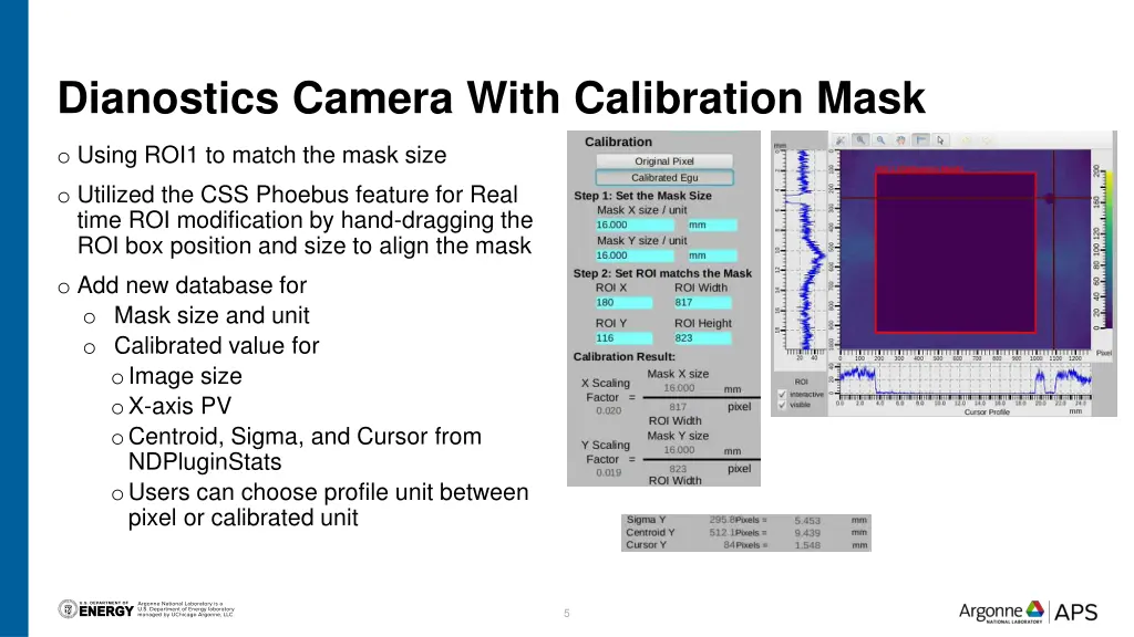 dianostics camera with calibration mask