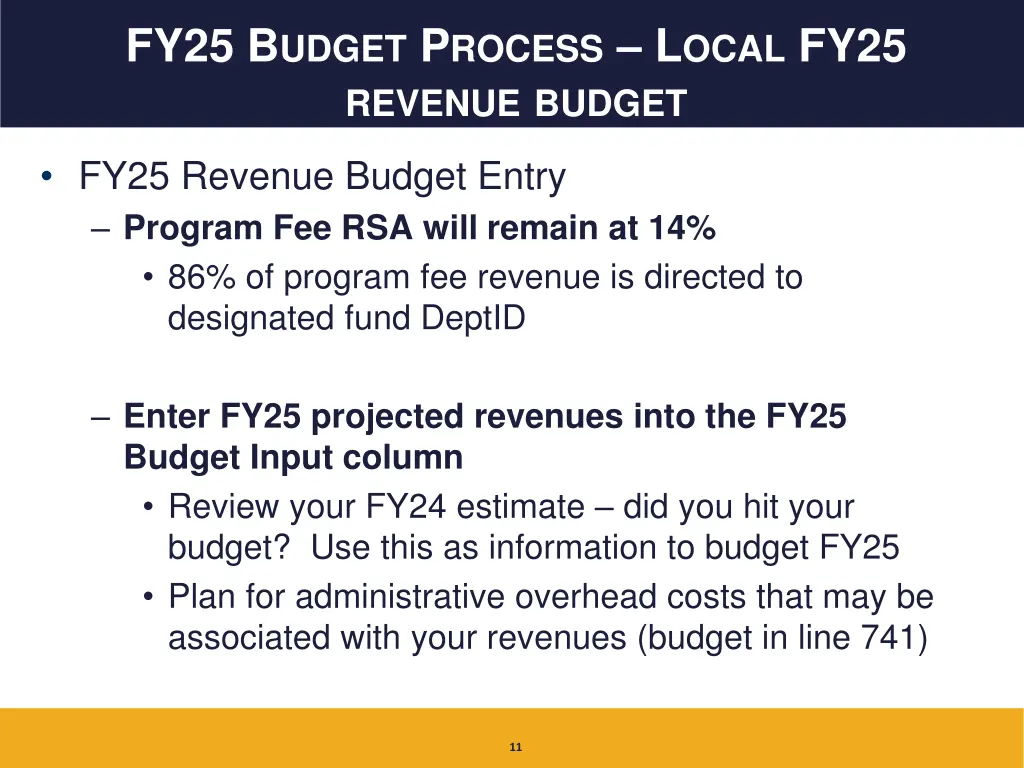 fy25 b udget p rocess l ocal fy25 revenue budget