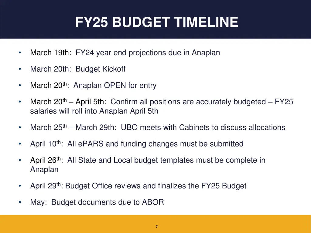fy25 budget timeline