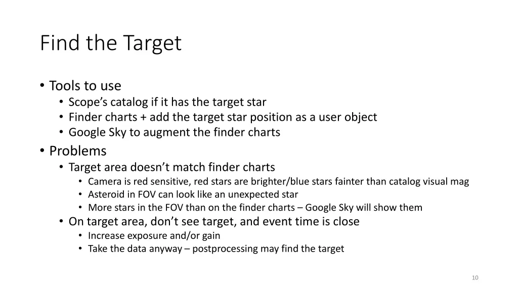 find the target