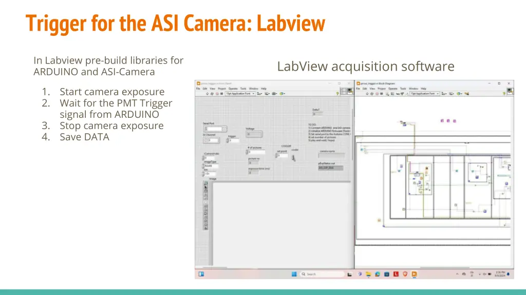 trigger for the asi camera labview