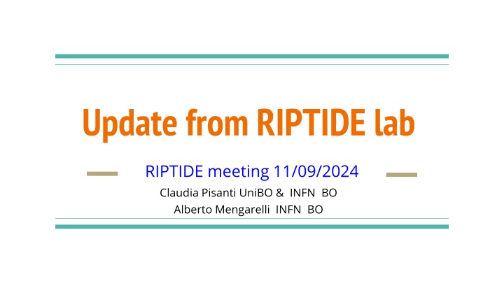 update from riptide lab