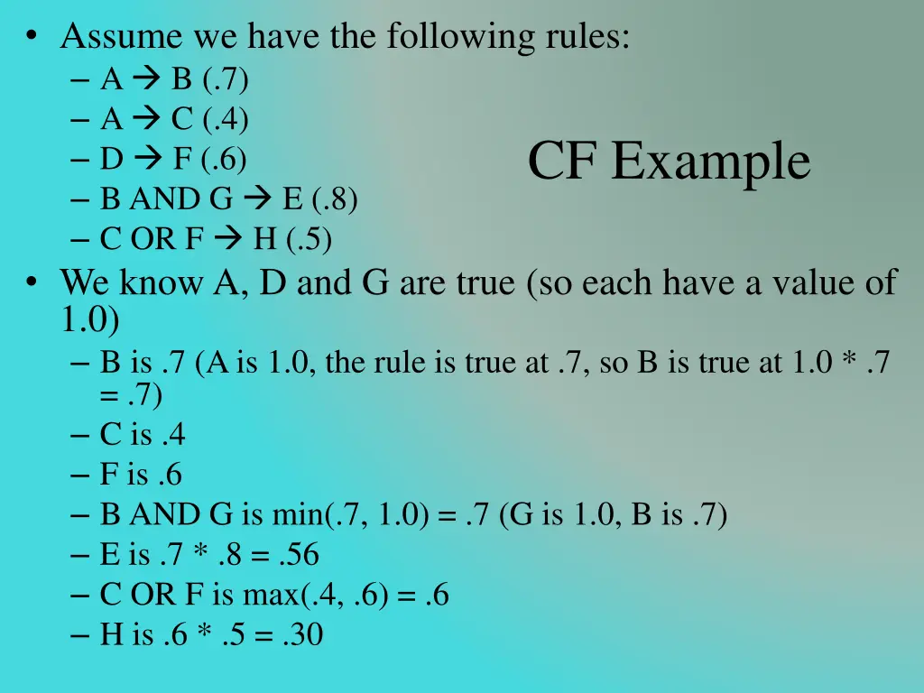 assume we have the following rules