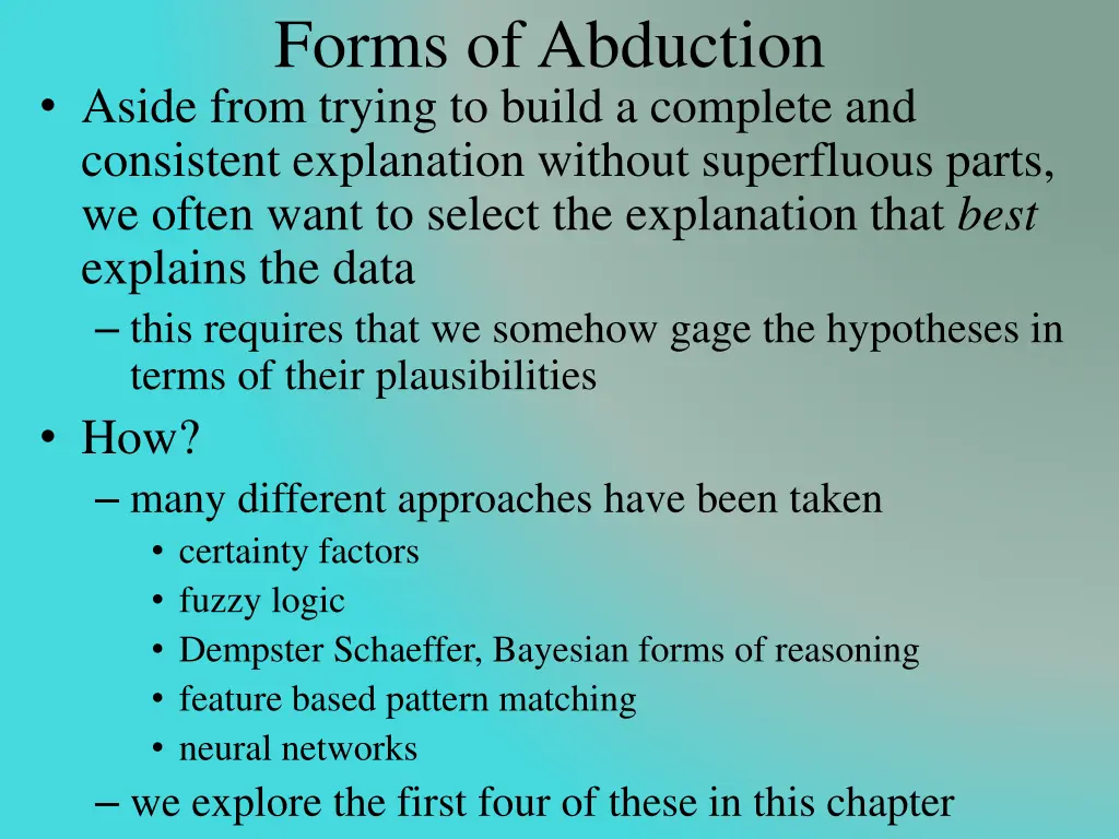 forms of abduction aside from trying to build