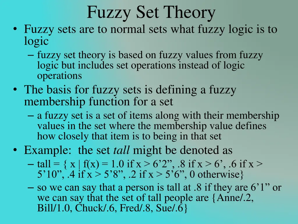 fuzzy set theory