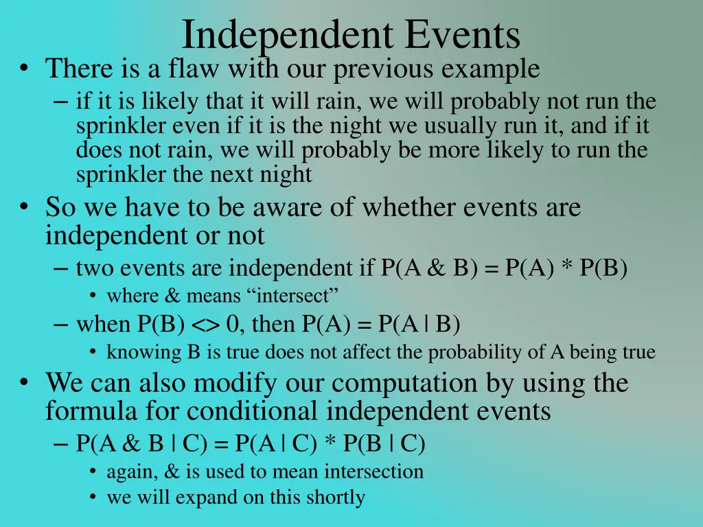 independent events there is a flaw with