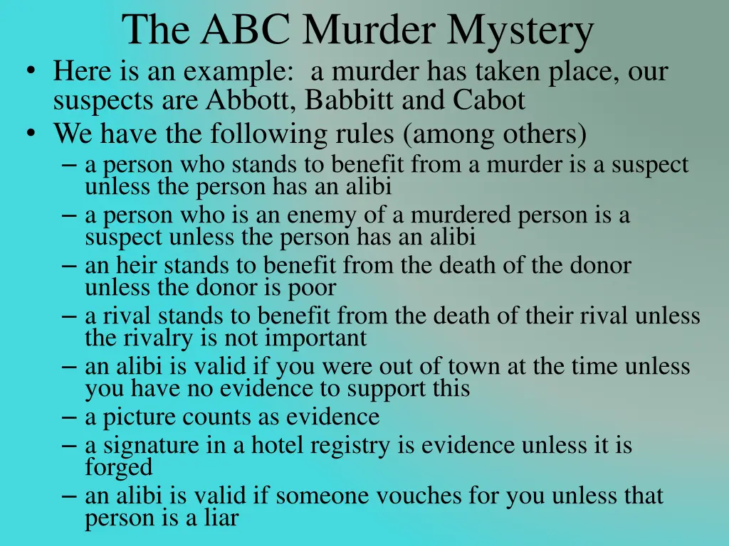 the abc murder mystery here is an example