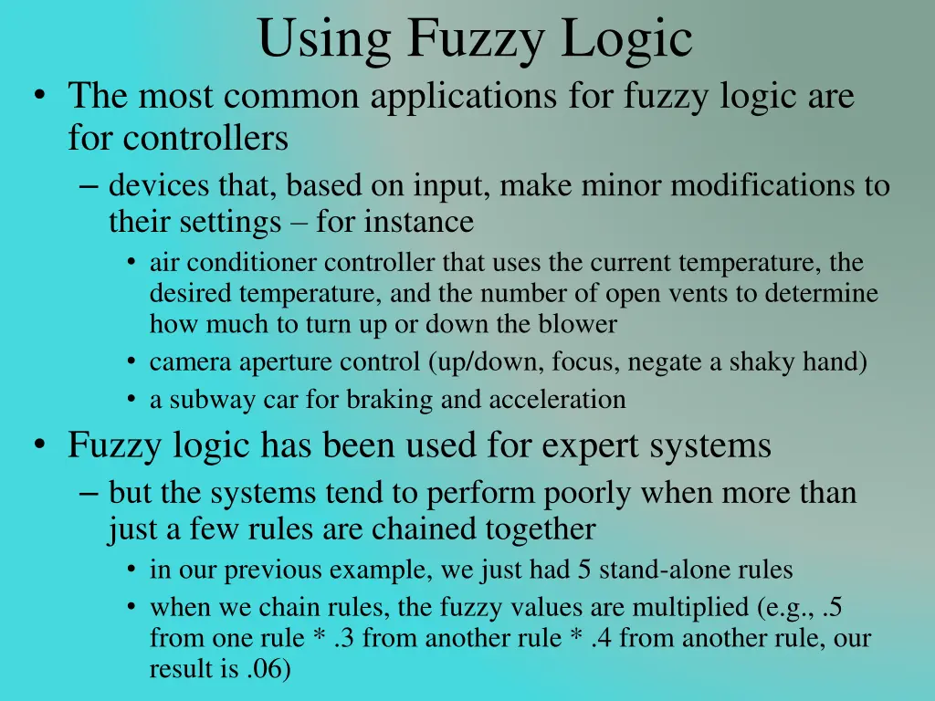 using fuzzy logic