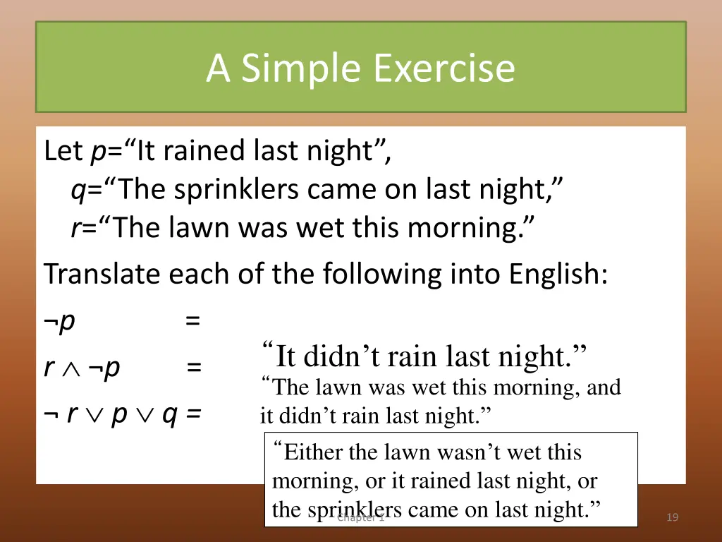 a simple exercise