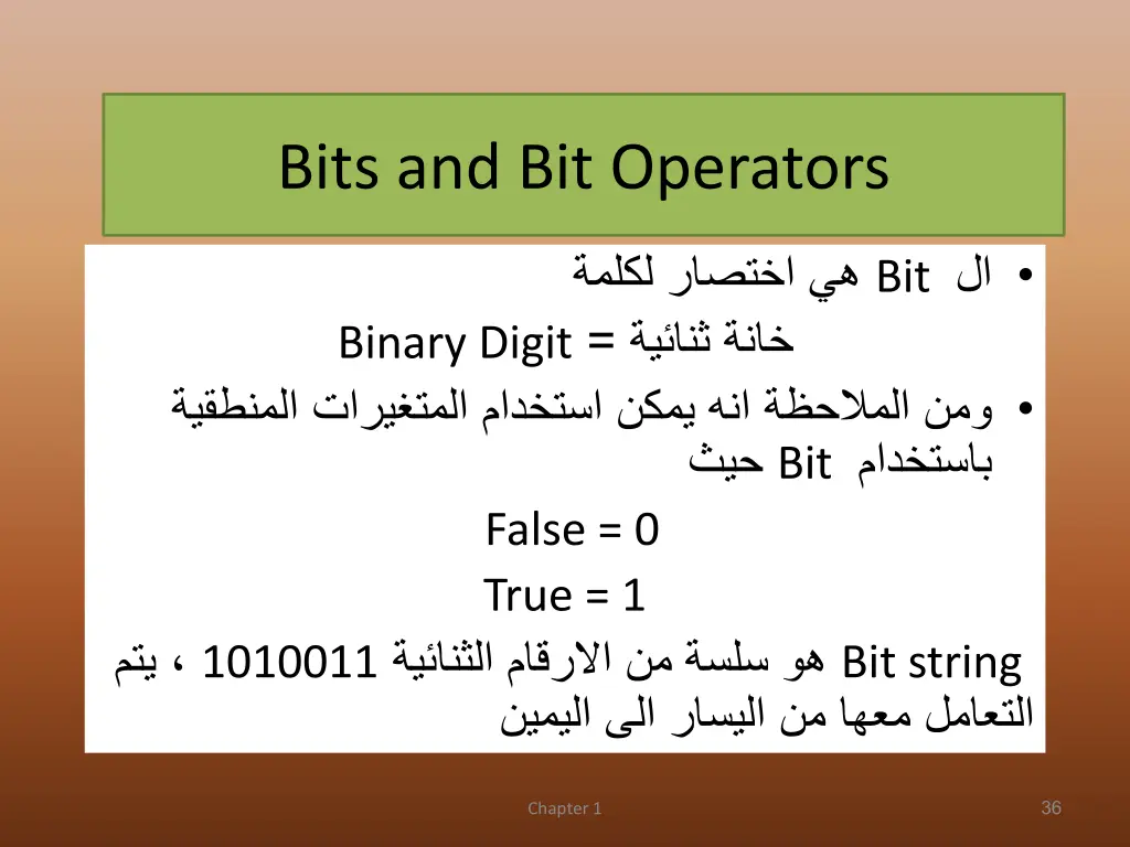 bits and bit operators