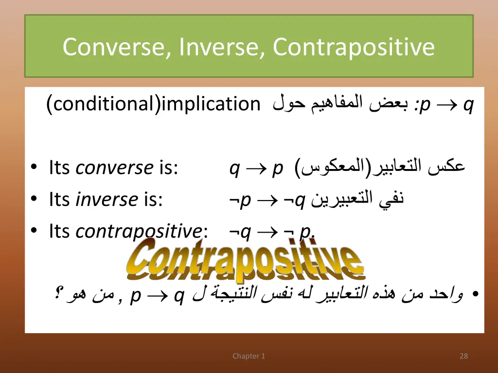 converse inverse contrapositive