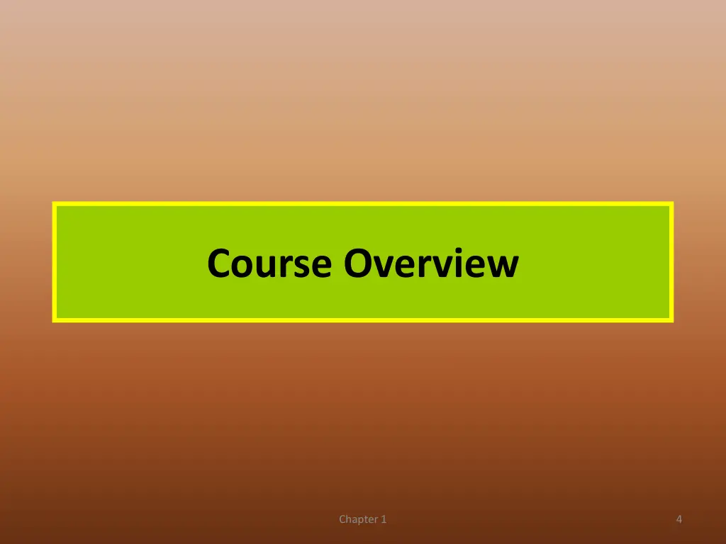course overview