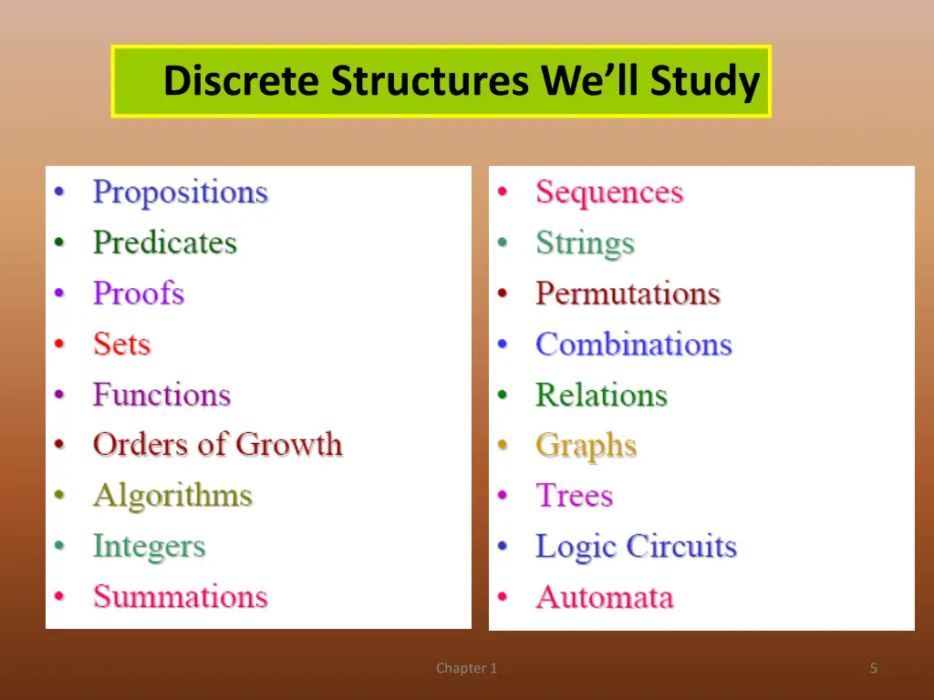 discrete structures we ll study