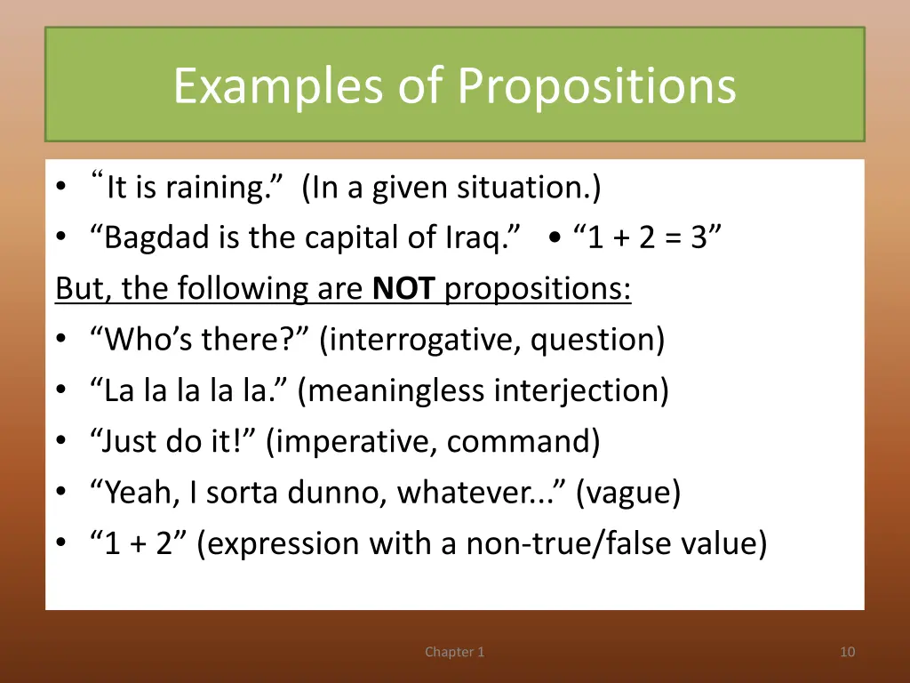 examples of propositions
