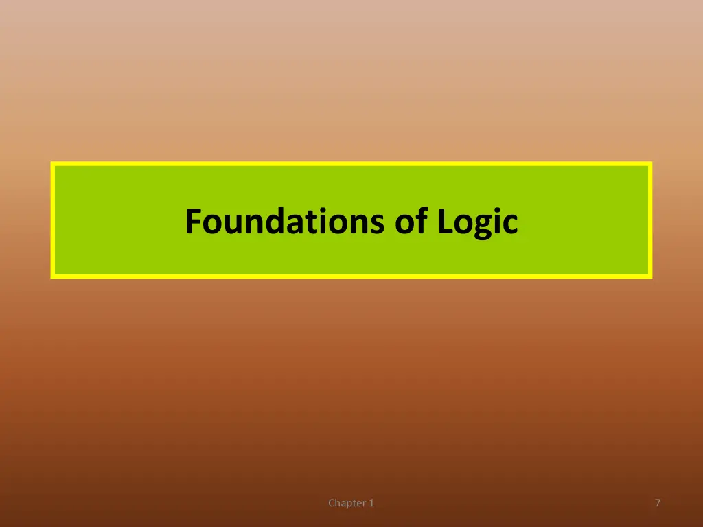 foundations of logic