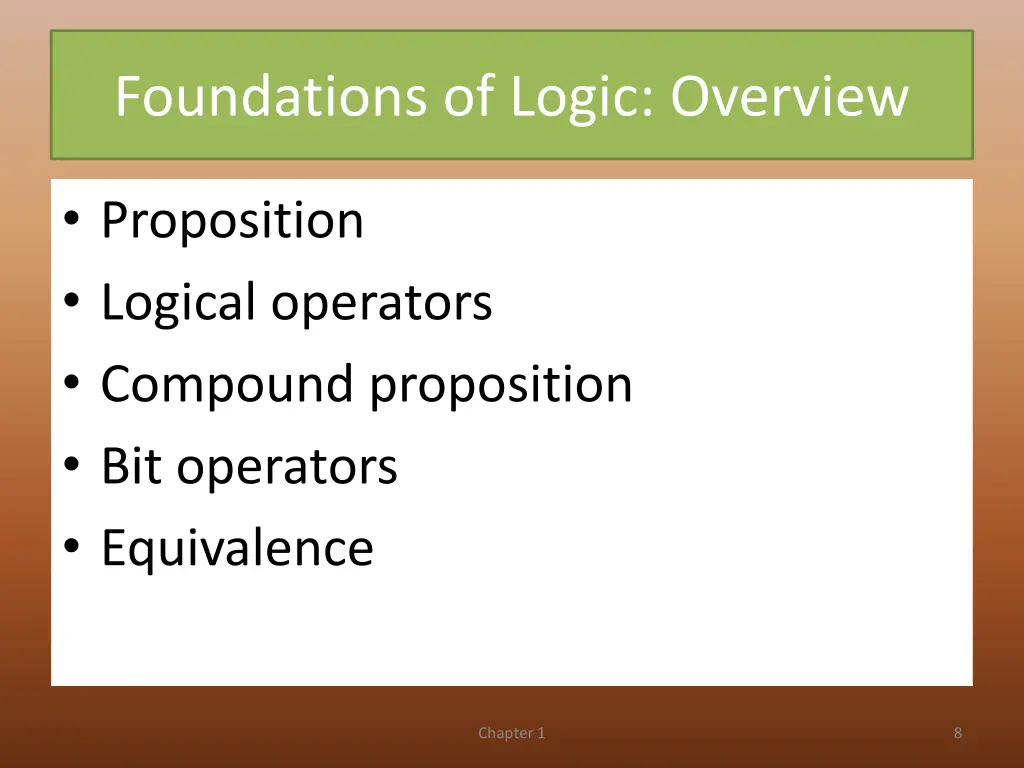 foundations of logic overview