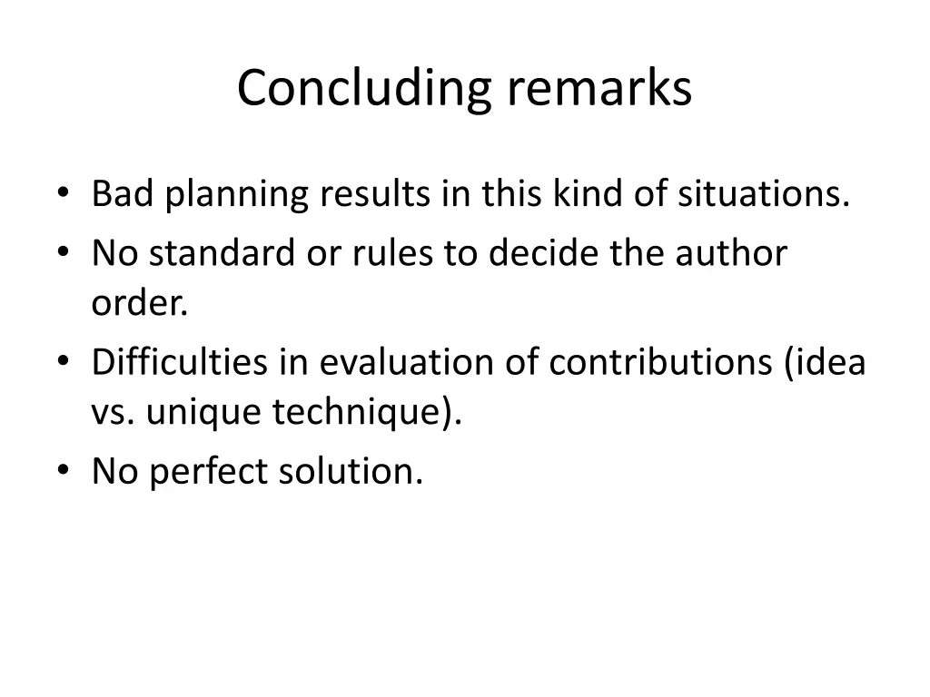 concluding remarks