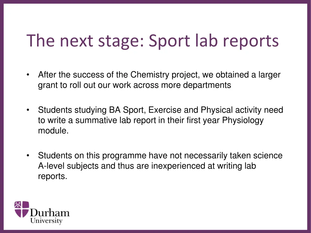the next stage sport lab reports