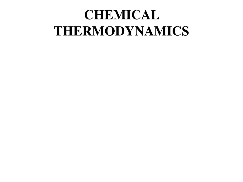 chemical thermodynamics