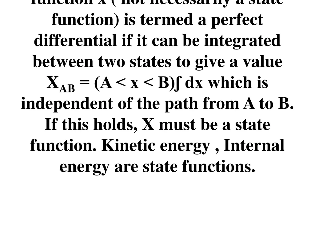 function x not necessarily a state function