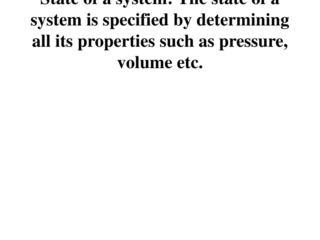 state of a system the state of a system