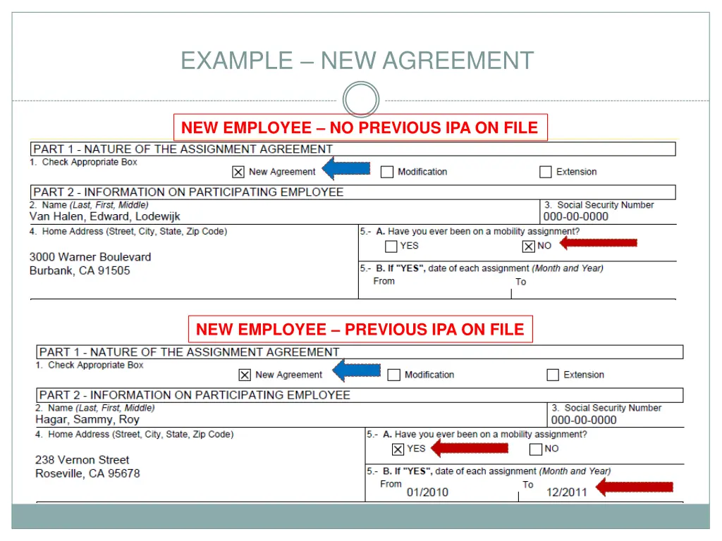 example new agreement