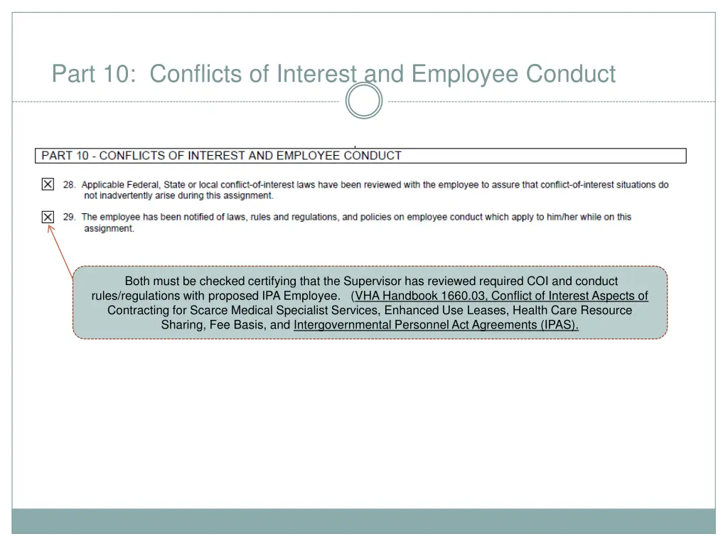 part 10 conflicts of interest and employee conduct