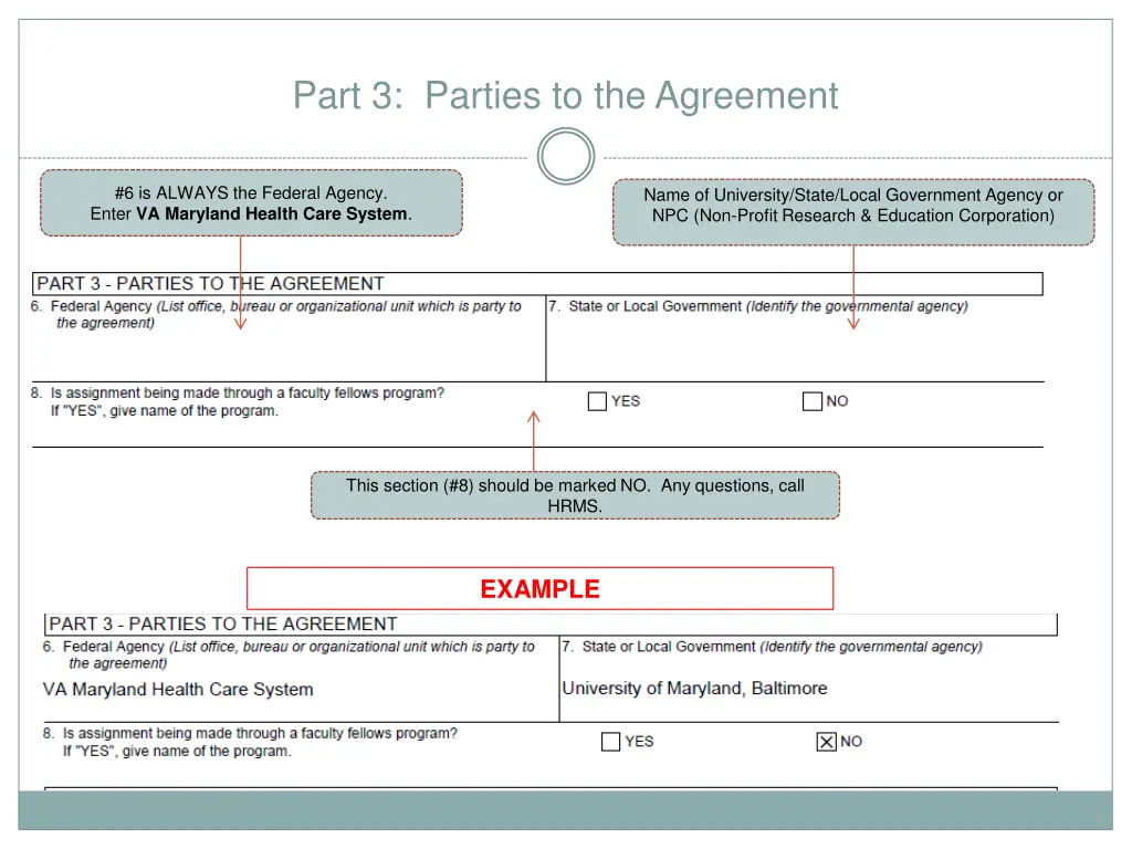 part 3 parties to the agreement