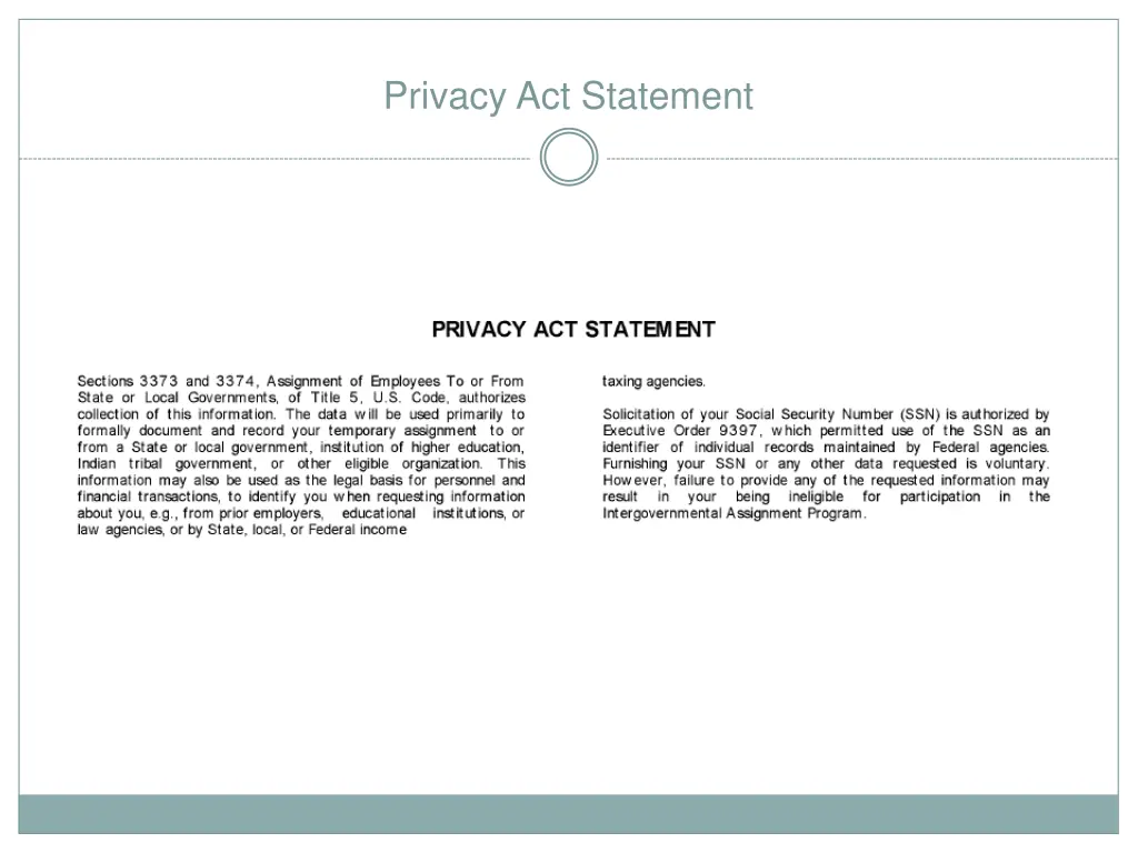 privacy act statement
