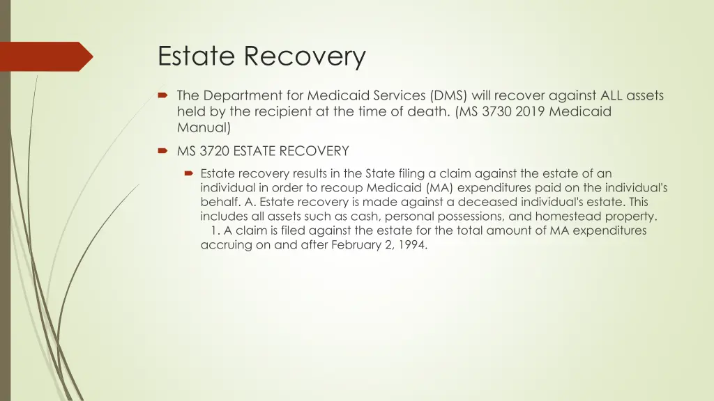estate recovery
