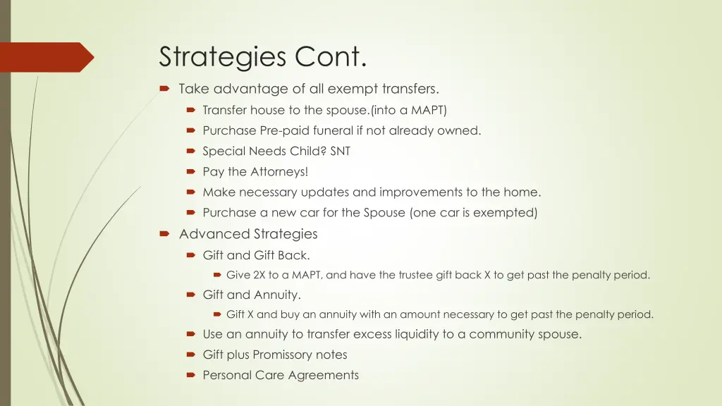 strategies cont