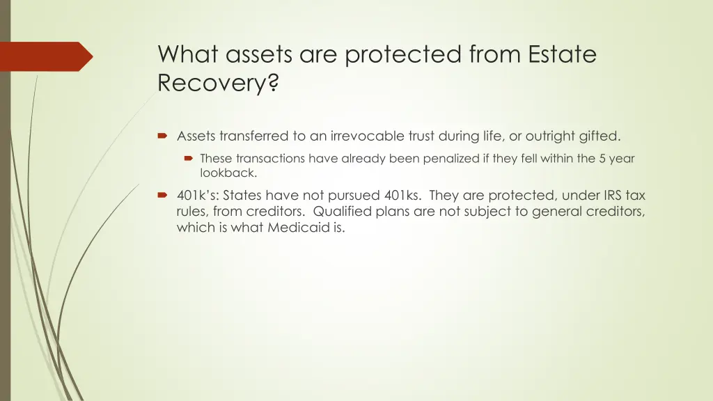 what assets are protected from estate recovery