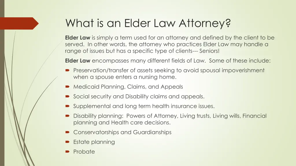 what is an elder law attorney