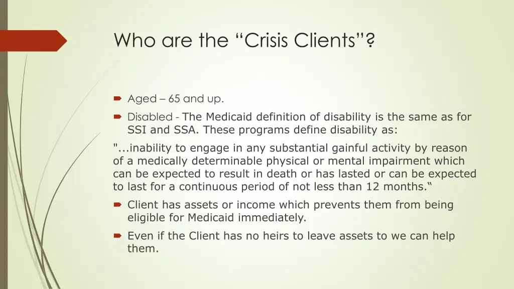 who are the crisis clients