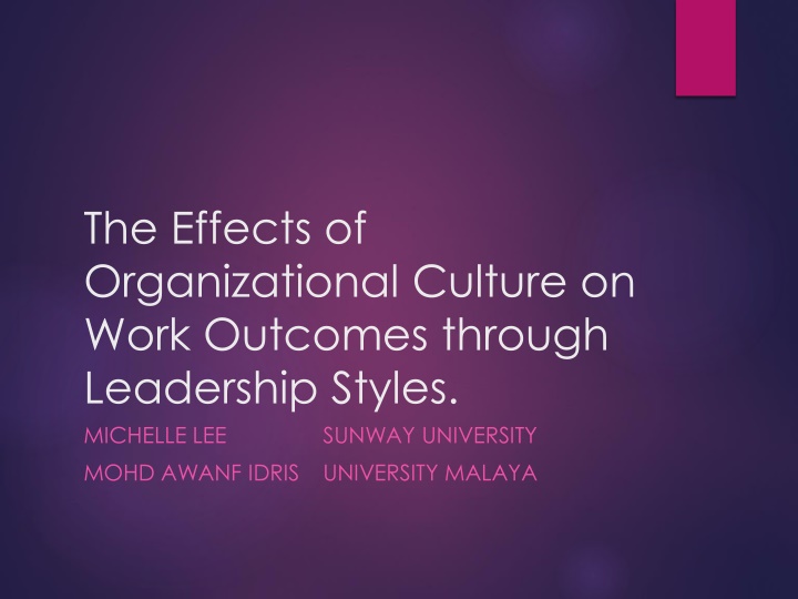 the effects of organizational culture on work