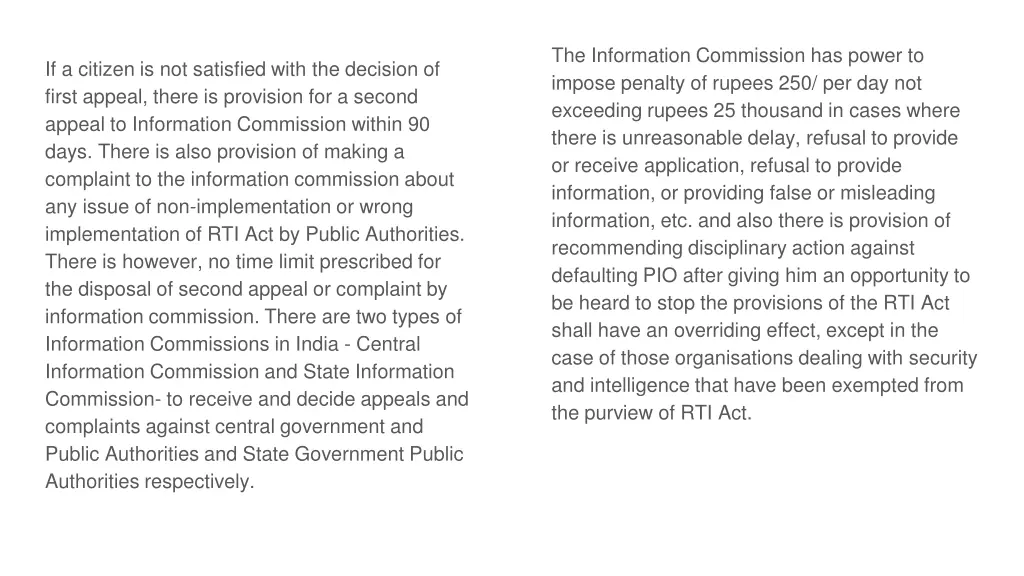 the information commission has power to impose