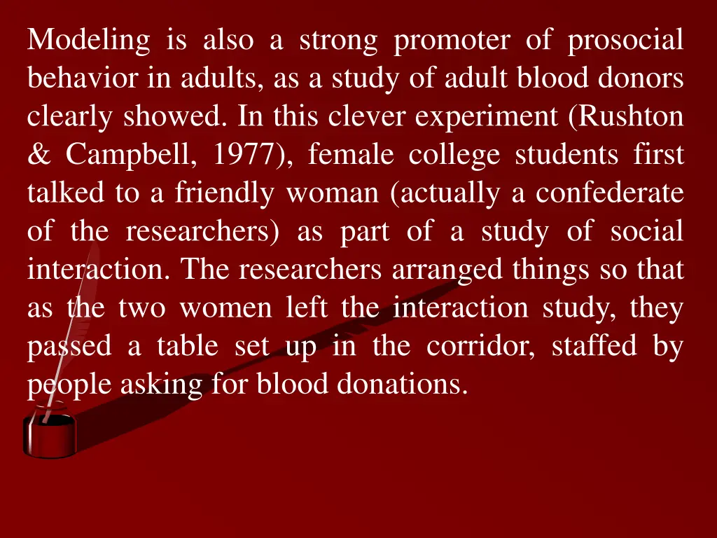 modeling is also a strong promoter of prosocial