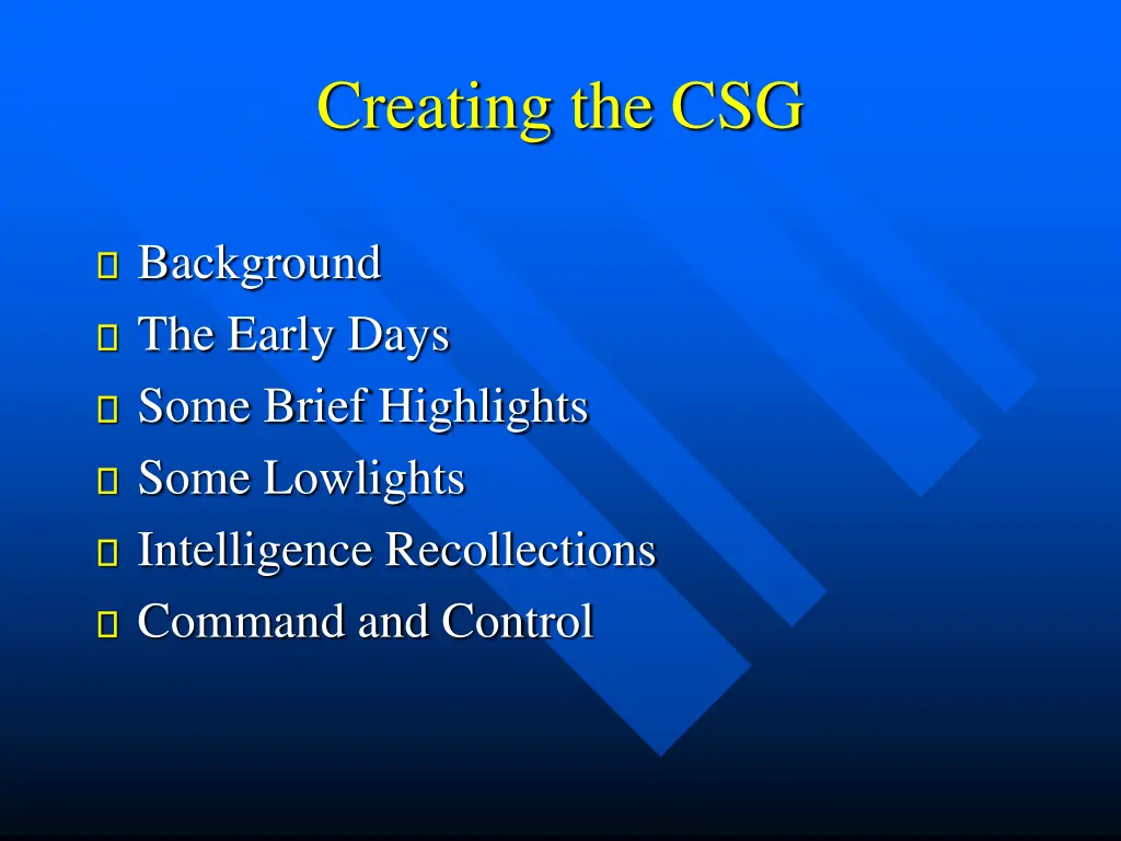 creating the csg