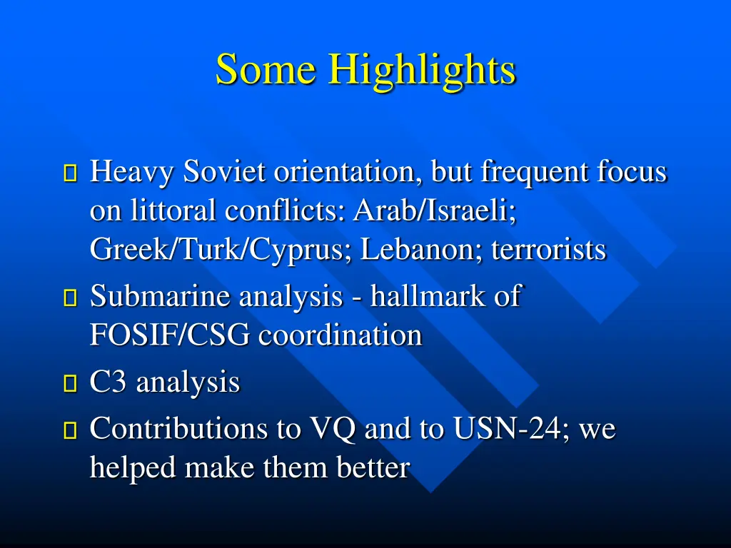 some highlights
