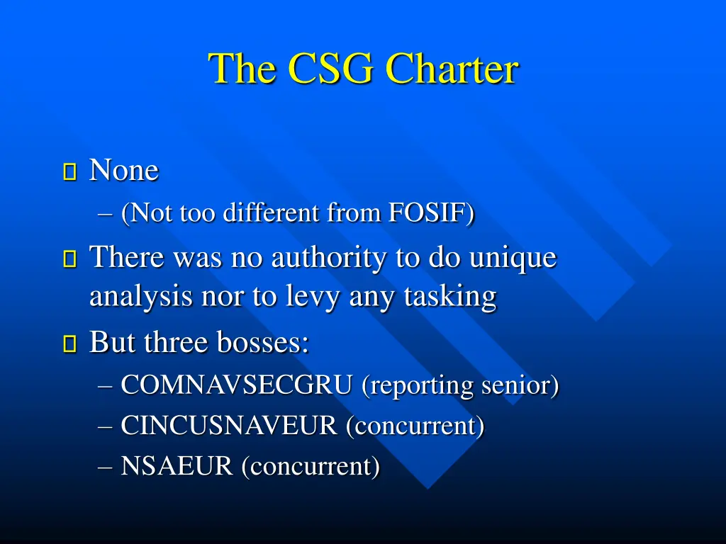the csg charter