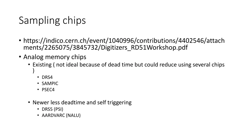 sampling chips