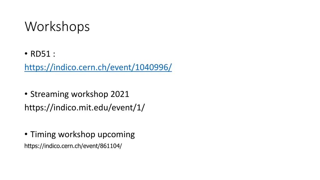 workshops