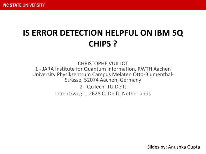 is error detection helpful on ibm 5q chips