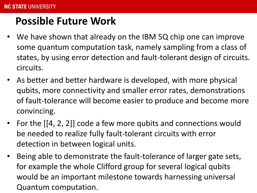possible future work we have shown that already