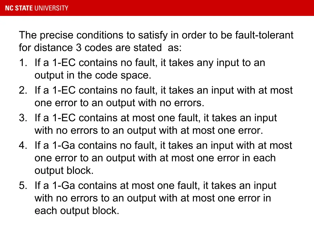 the precise conditions to satisfy in order