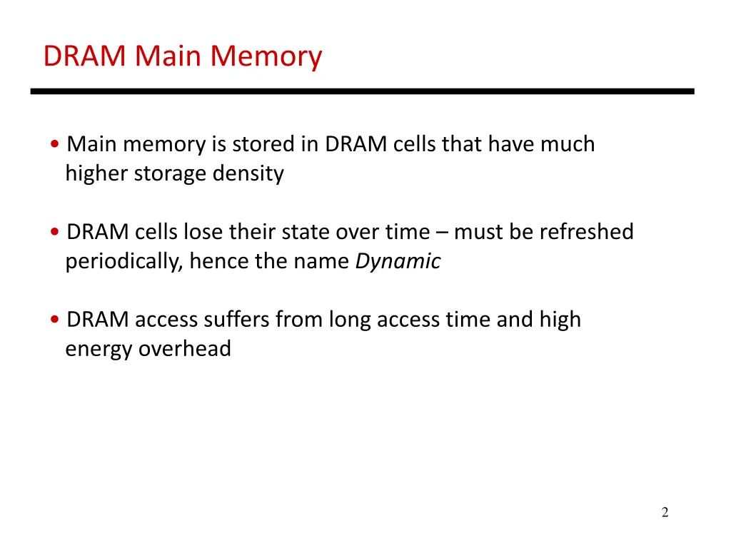 dram main memory